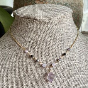 Wire Wrapped Dainty Fluorite Necklace